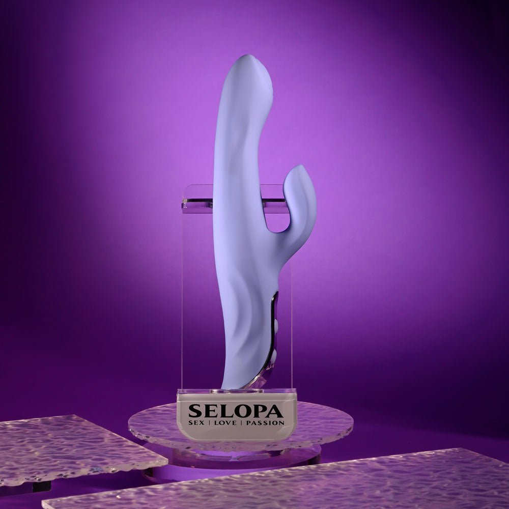 Evolved LAVENDER LOVE - Purple 23.3 cm USB Rechargeable Rabbit Vibrator - silkandsin