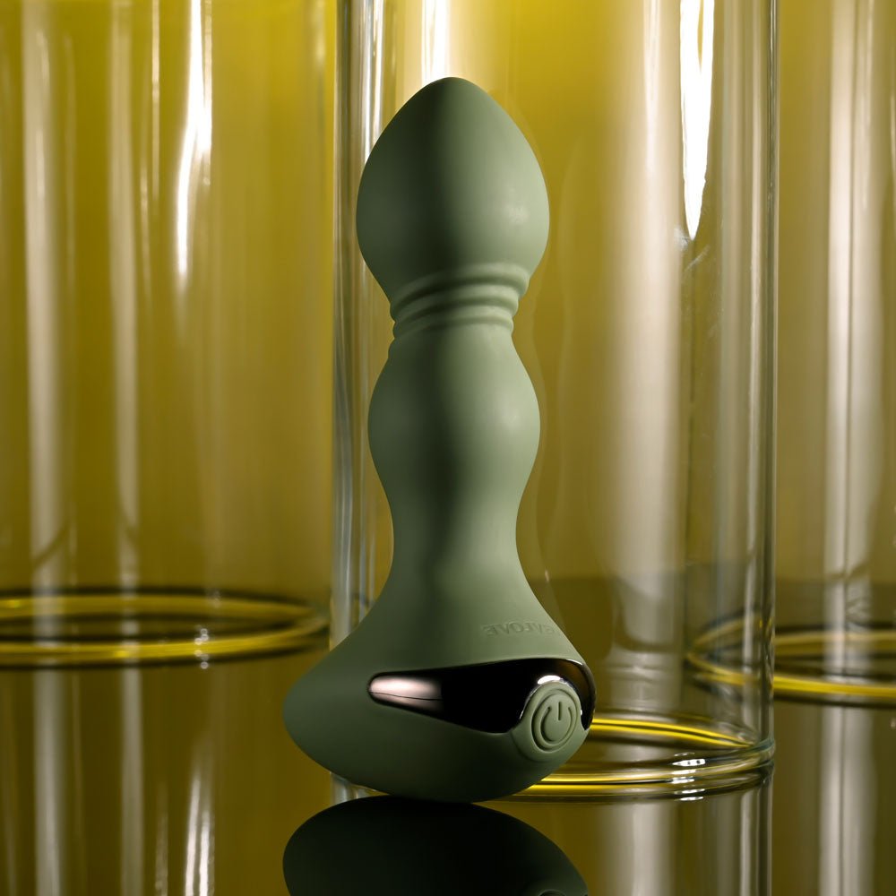 Evolved LIEUTENANT - Green 12.2 cm USB Rechargeable Vibrating Butt Plug - Silk and Sin
