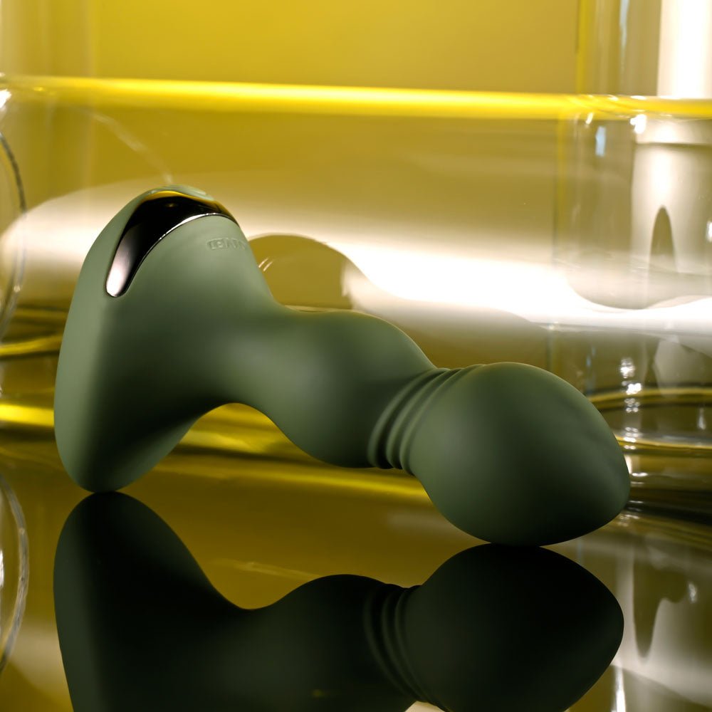 Evolved LIEUTENANT - Green 12.2 cm USB Rechargeable Vibrating Butt Plug - Silk and Sin