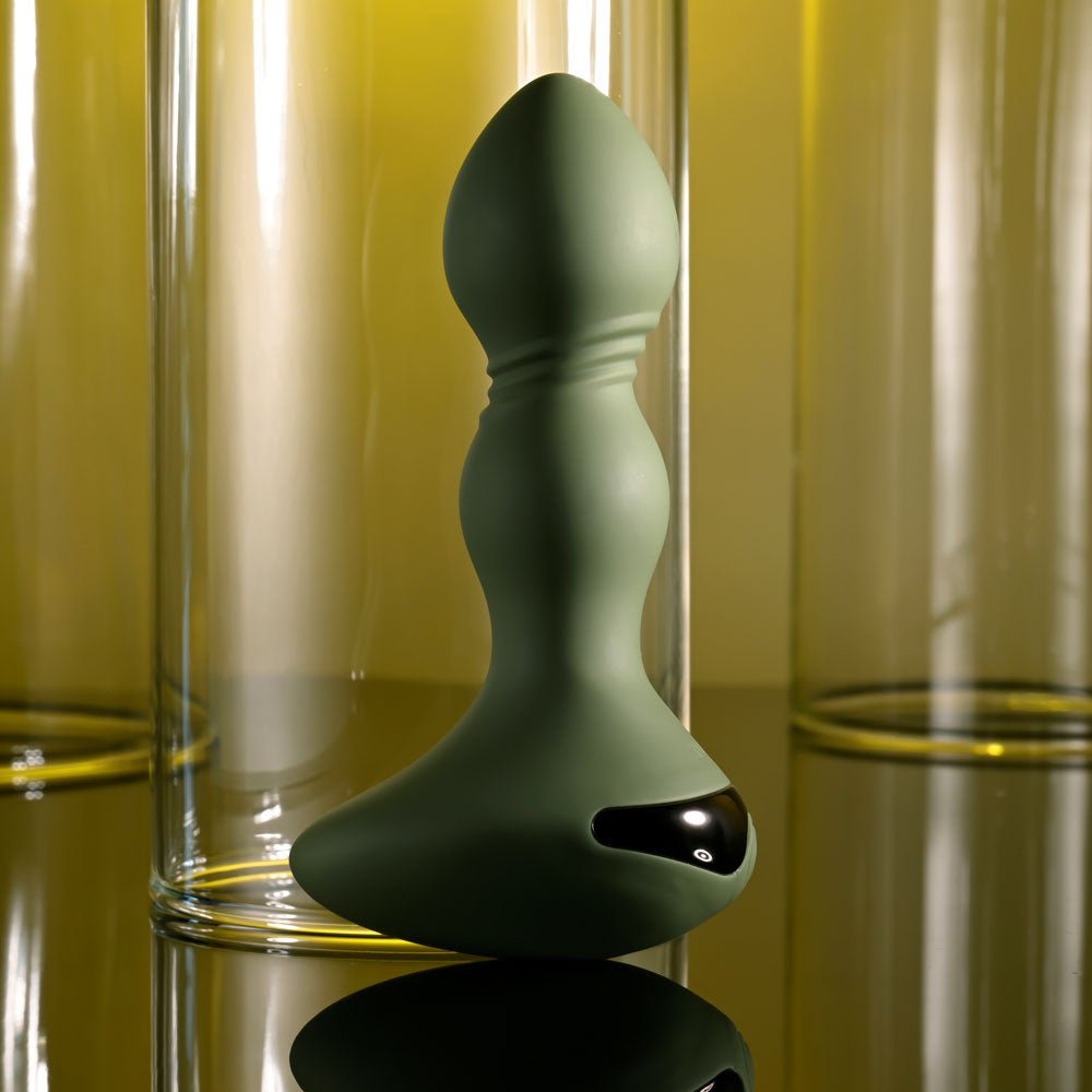 Evolved LIEUTENANT - Green 12.2 cm USB Rechargeable Vibrating Butt Plug - Silk and Sin