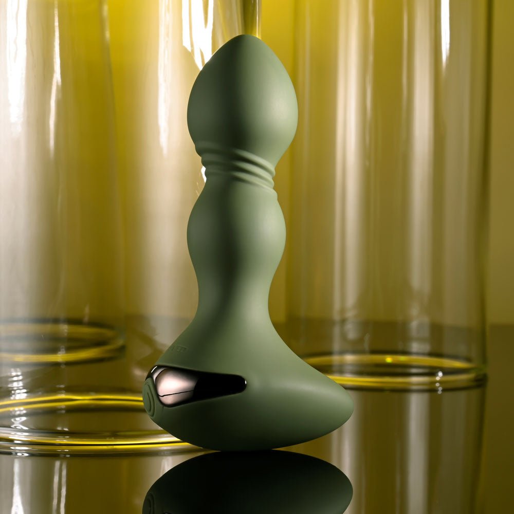 Evolved LIEUTENANT - Green 12.2 cm USB Rechargeable Vibrating Butt Plug - Silk and Sin