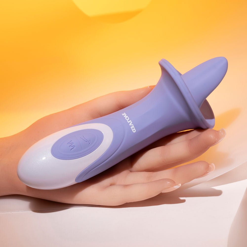 Evolved LIX & KISSES - Purple 18.7 cm USB Rechargeable Flicking Tongue Stimulator - Silk and Sin