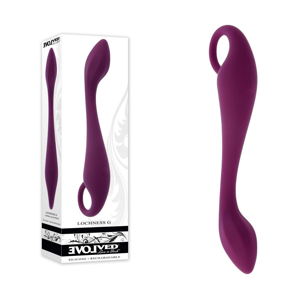 Evolved LOCHNESS G - Purple 19 cm USB Rechargeable Vibrator - Silk and Sin