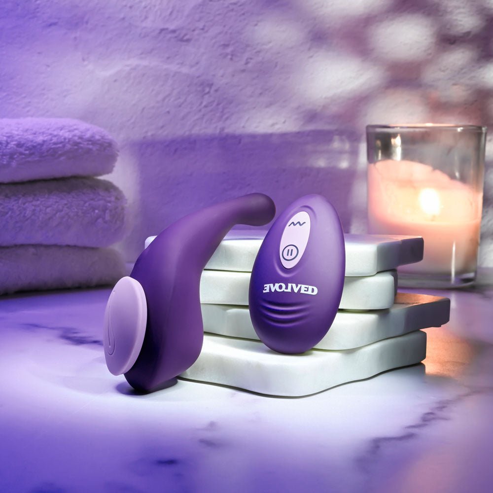 Evolved PANTY PARTY - Purple USB Rechargeable Panty Vibrator with Remote Control - Silk and Sin