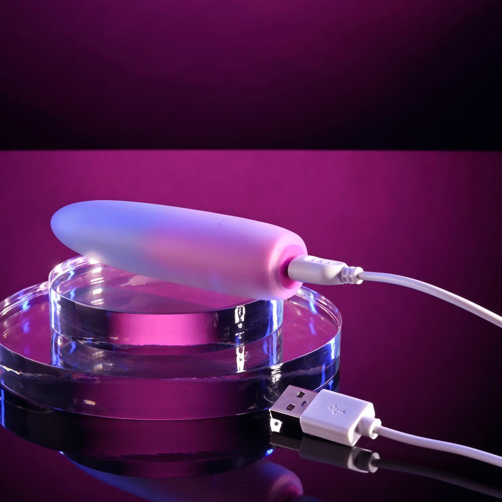 Evolved PARADISE BULLET - Pink/Purple 10.2 cm USB Rechargeable Bullet - Silk and Sin