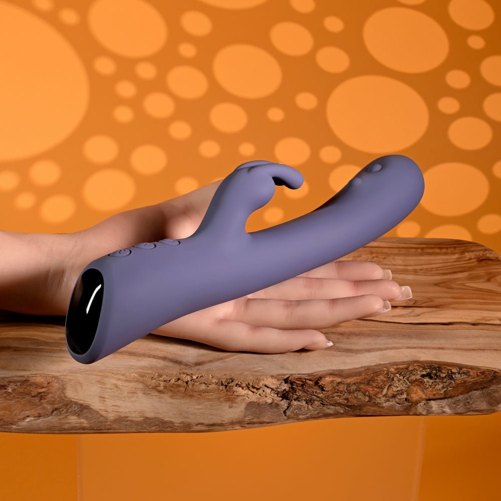 Evolved POPPIN GOOD TIME - Purple 20 cm USB Rechargeable Rabbit Vibrator - silkandsin