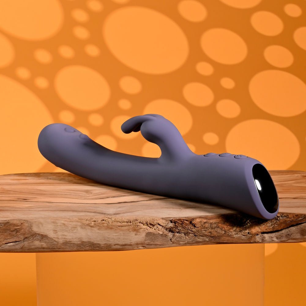 Evolved POPPIN GOOD TIME - Purple 20 cm USB Rechargeable Rabbit Vibrator - silkandsin