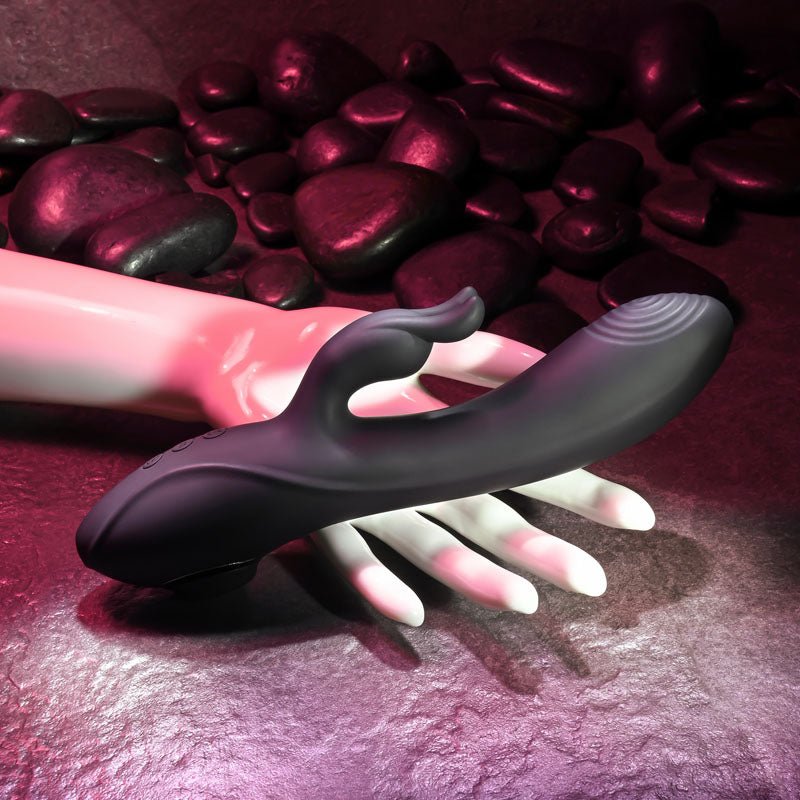 Evolved RABBIT HOLE - Black 21.2 cm USB Rechargeable Rabbit Vibrator - Silk and Sin