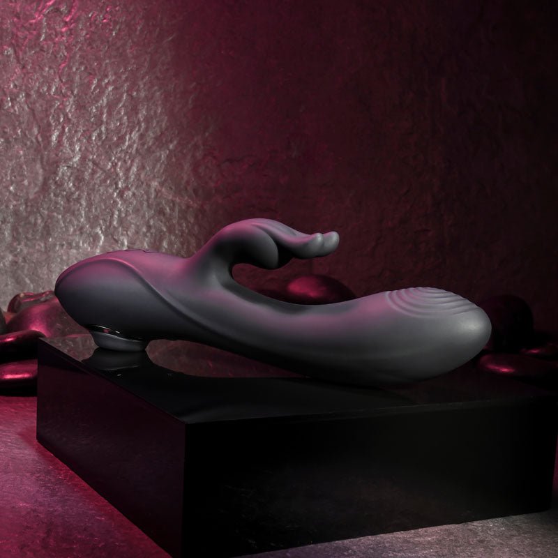 Evolved RABBIT HOLE - Black 21.2 cm USB Rechargeable Rabbit Vibrator - Silk and Sin