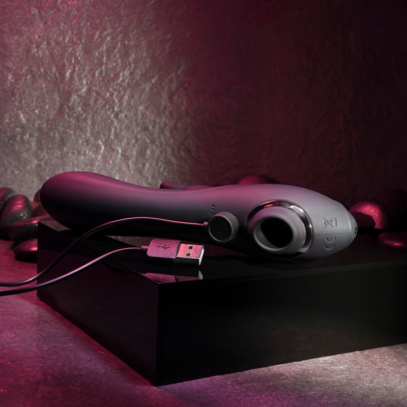 Evolved RABBIT HOLE - Black 21.2 cm USB Rechargeable Rabbit Vibrator - Silk and Sin