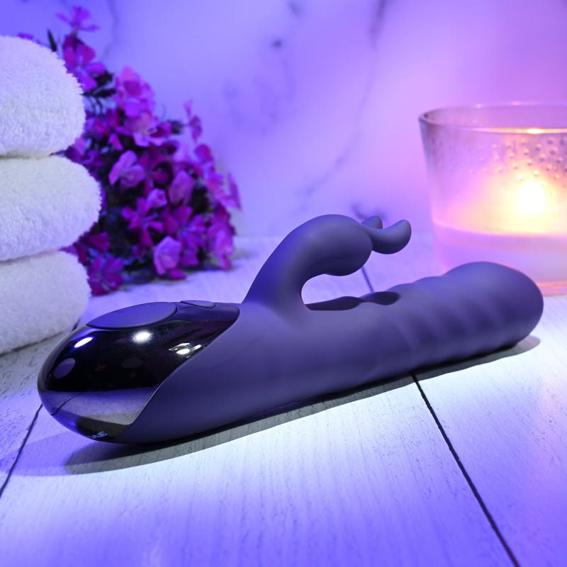 Evolved RASCALLY RABBIT - Purple 22.9 cm USB Rechargeable Rabbit Vibrator - Silk and Sin