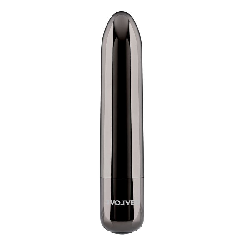 Evolved REAL SIMPLE - Black Chrome 10 cm USB Rechargeable Bullet - Silk and Sin