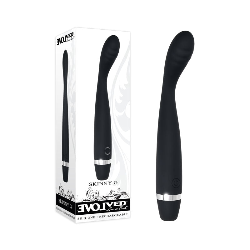 Evolved Skinny G - Black 17.8 cm USB Rechargeable Vibrator - Silk and Sin