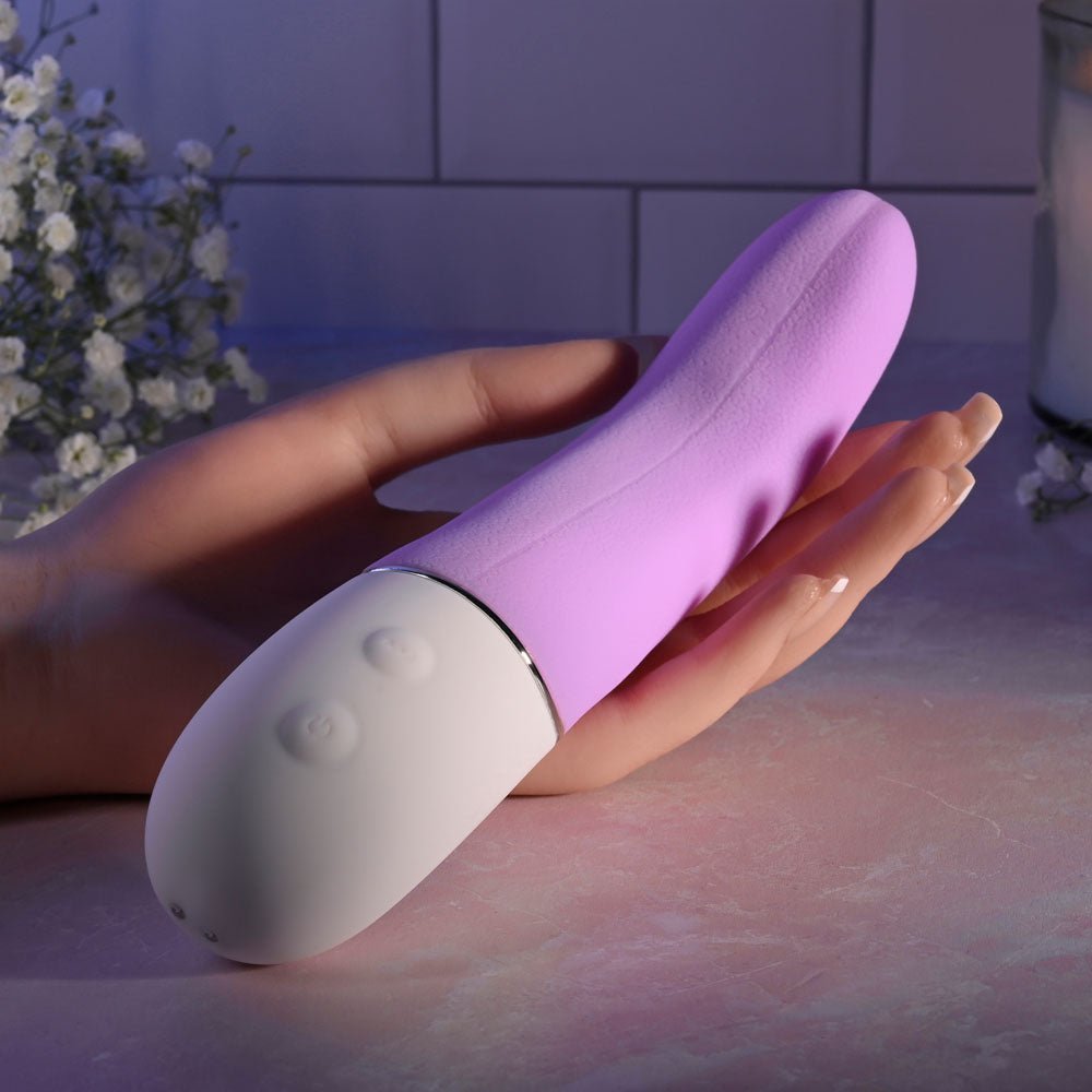 Evolved SLIP OF THE TONGUE - Purple 21.1 cm USB Rechargeable Flicking Tongue Vibrator - Silk and Sin