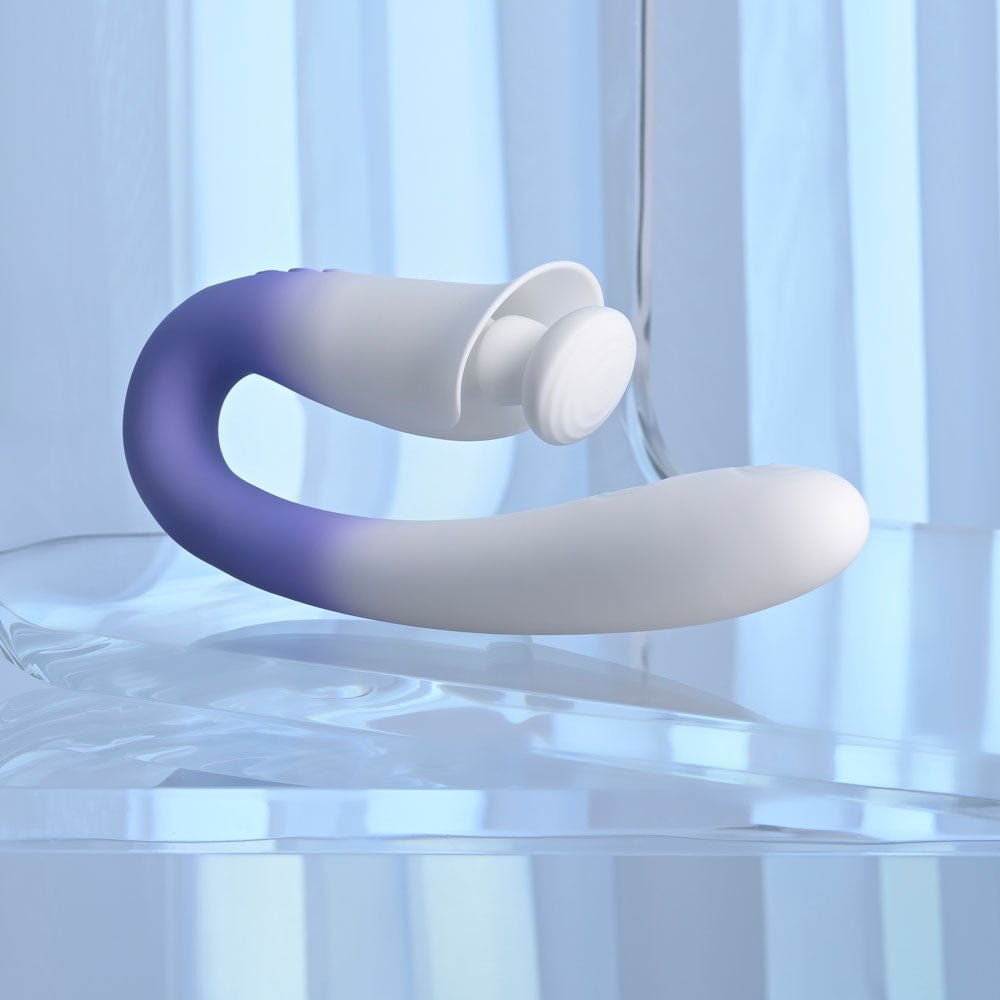 Evolved SPRING LOADED - White/Purple 23 cm USB Rechargeable Multi-Tapping Vibrator - Silk and Sin