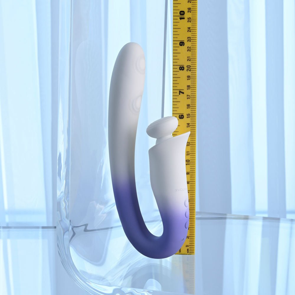 Evolved SPRING LOADED - White/Purple 23 cm USB Rechargeable Multi-Tapping Vibrator - Silk and Sin