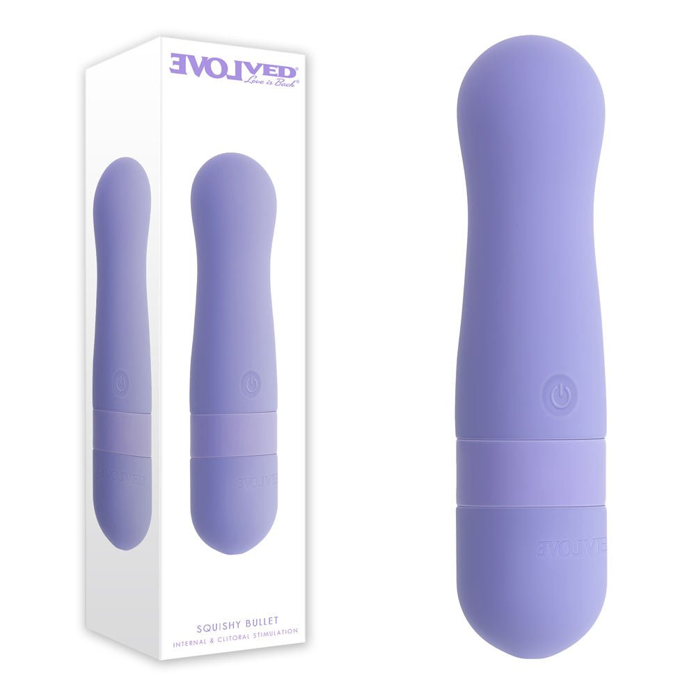 Evolved SQUISHY BULLET - Purple 11 cm USB Rechargeable Bullet - Silk and Sin