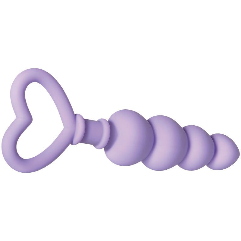 Evolved Sweet Treat - Purple 11.5 cm Beaded Butt Plug with Handle - Silk and Sin