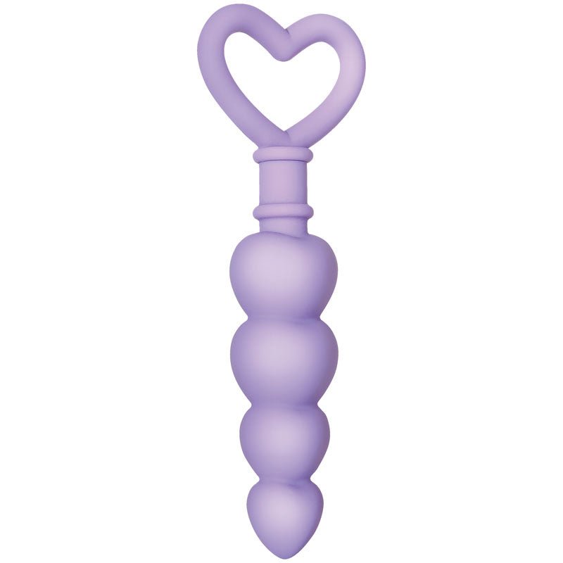 Evolved Sweet Treat - Purple 11.5 cm Beaded Butt Plug with Handle - Silk and Sin