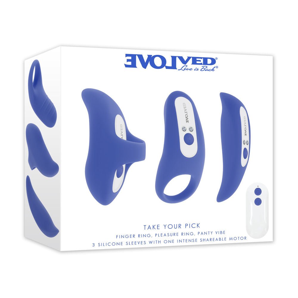 Evolved TAKE YOUR PICK - Rechargeable Bullet with 3 Interchargeable Sleeves - Silk and Sin