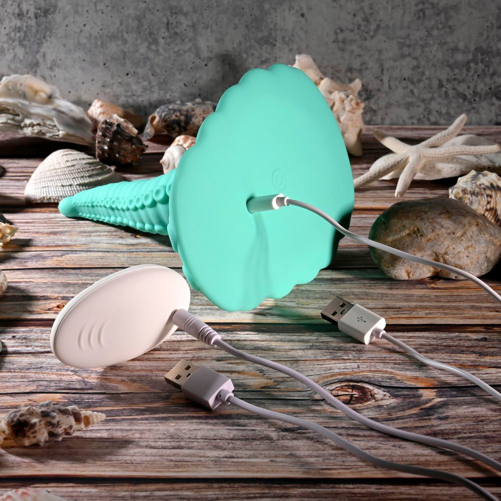 Evolved TENTACLE GRINDER - Green USB Rechargeable Fantasy Grinder Pad with Wireless Remote - Silk and Sin