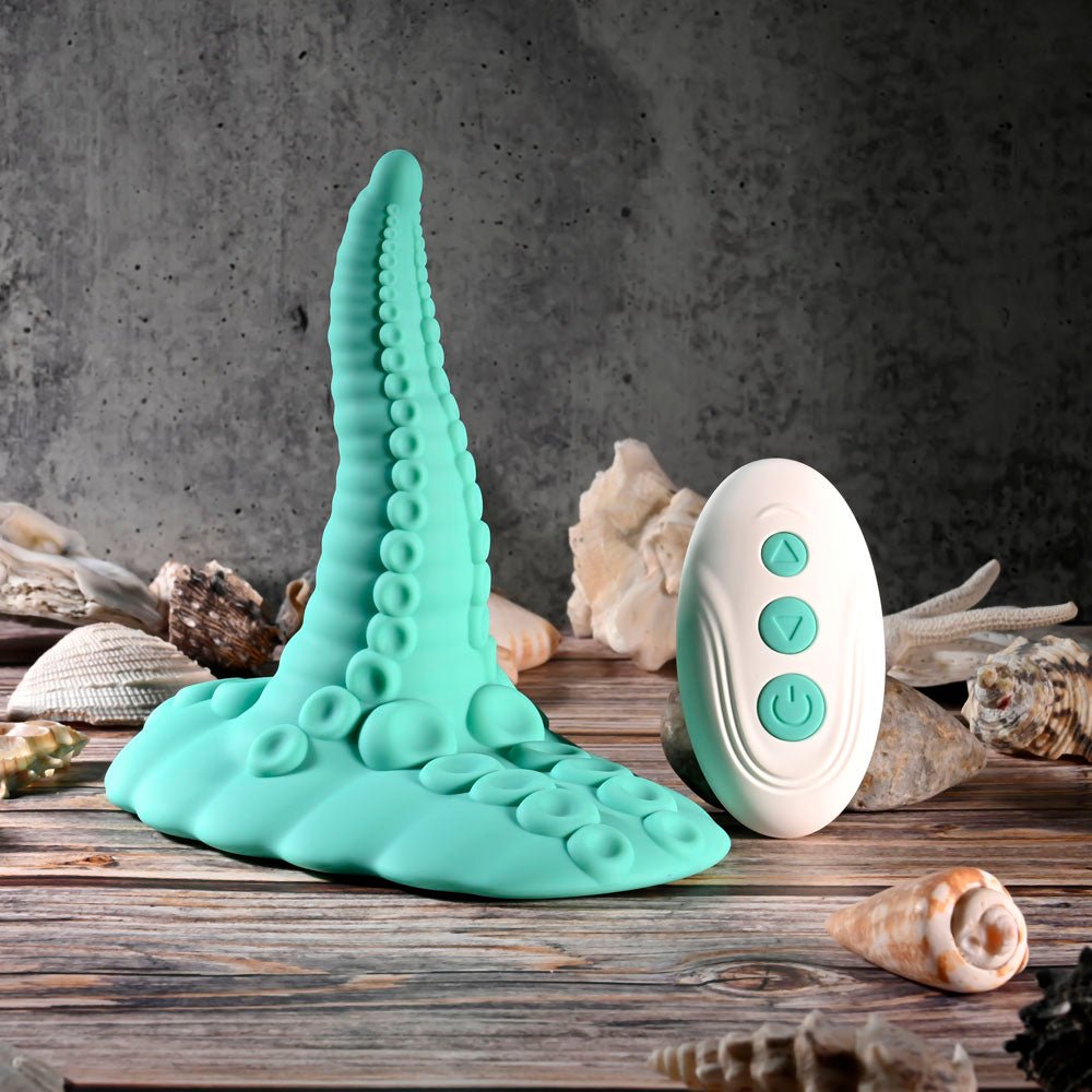 Evolved TENTACLE GRINDER - Green USB Rechargeable Fantasy Grinder Pad with Wireless Remote - Silk and Sin