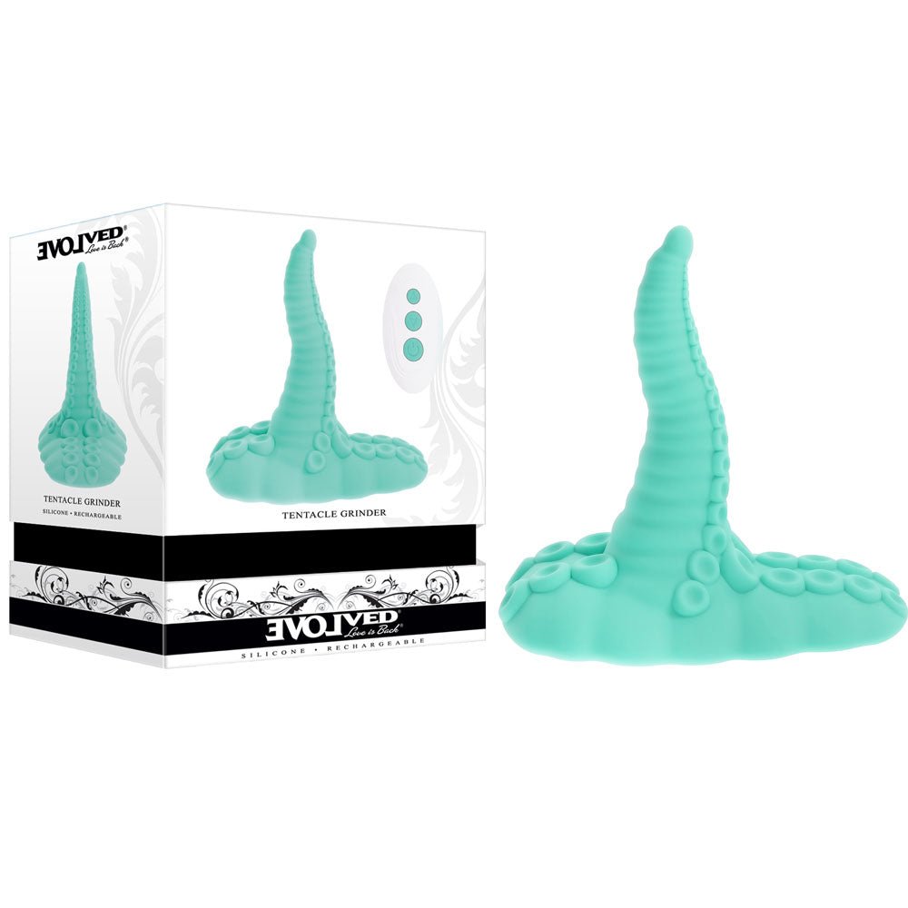 Evolved TENTACLE GRINDER - Green USB Rechargeable Fantasy Grinder Pad with Wireless Remote - Silk and Sin