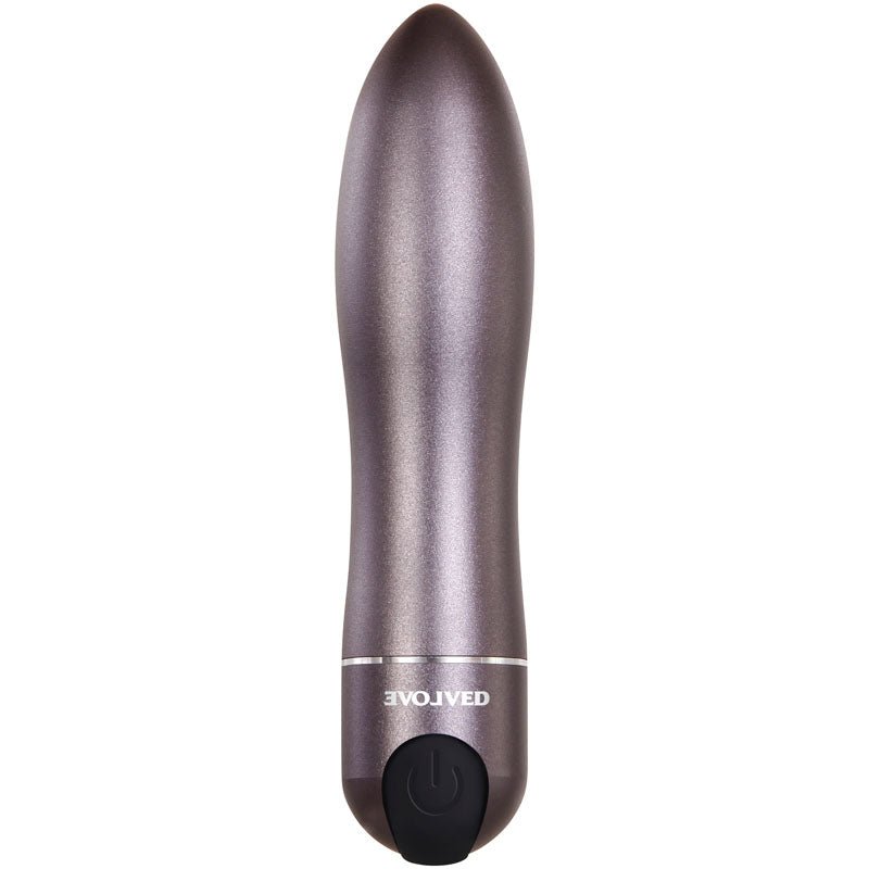 Evolved Travel-Gasm - Gray 9 cm USB Rechargeable Bullet with Travel Case - Silk and Sin