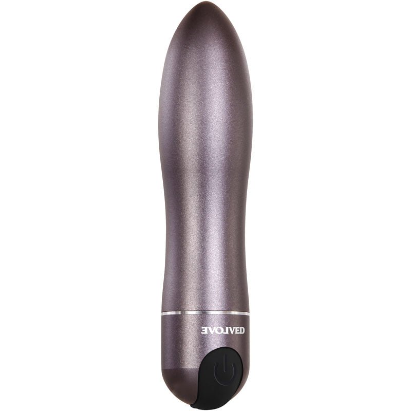 Evolved Travel-Gasm - Gray 9 cm USB Rechargeable Bullet with Travel Case - Silk and Sin