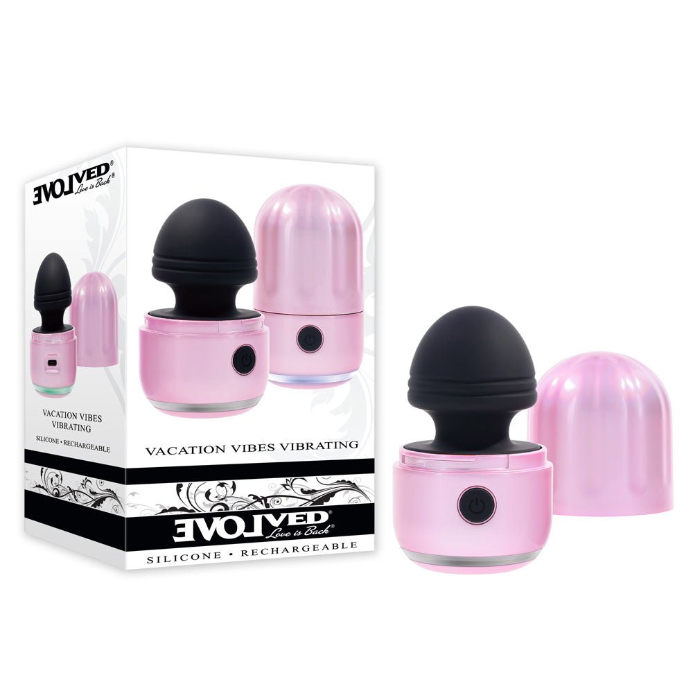 Evolved VACATION VIBES - VIBRATING - Pink/Black 8.5 cm USB Rechargeable Vibrating Stimulator - Silk and Sin