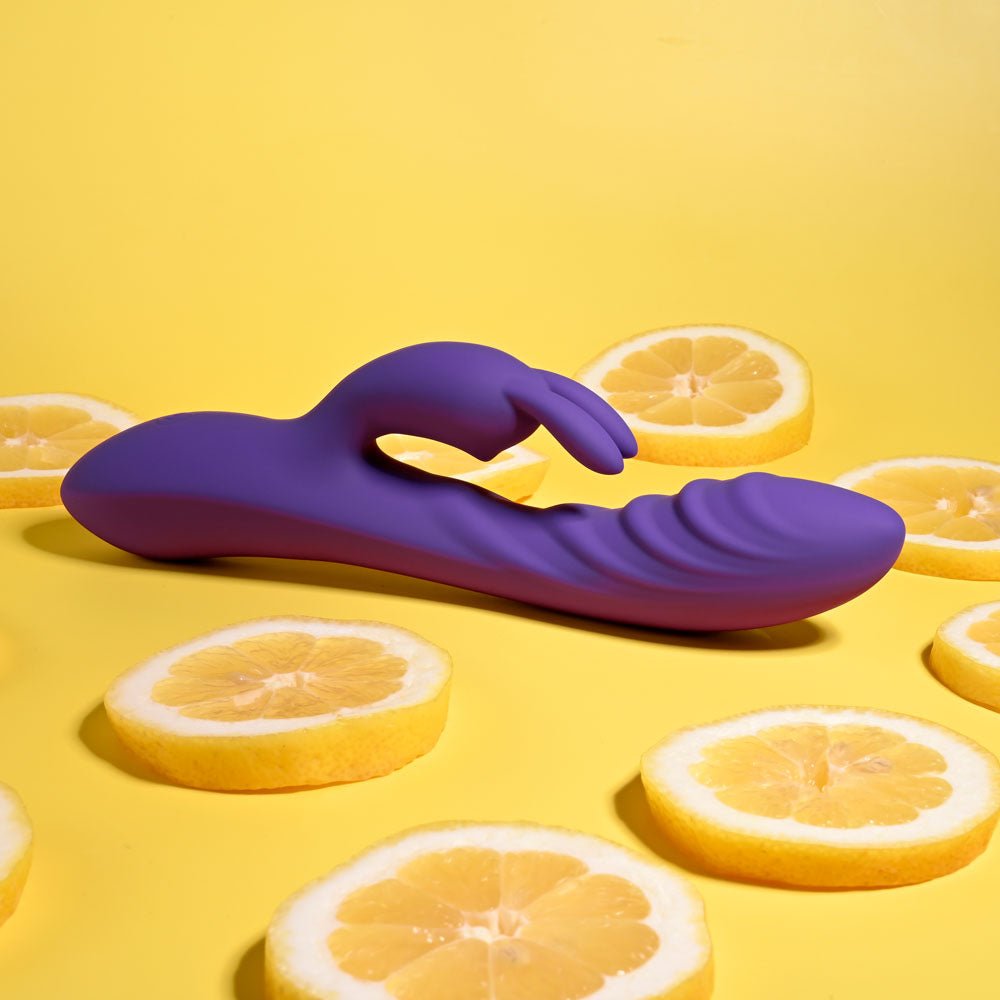 Evolved WAVY RABBIT - Purple 20.6 cm USB Rechargeable Rabbit Vibrator - Silk and Sin