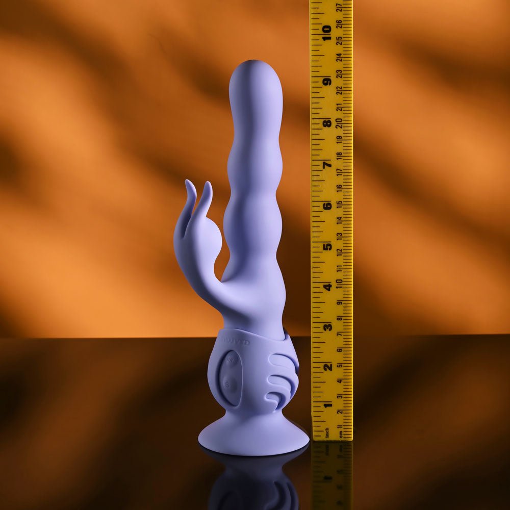 Evolved WIGGLY BUNNY - Purple USB Rechargeable Rabbit Vibrator with Suction Base - silkandsin