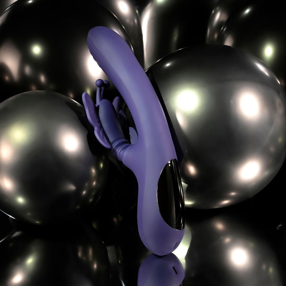 Evolved WINGS OF FRENZY - Purple USB Rechargeable Butterfly Vibrator - Silk and Sin