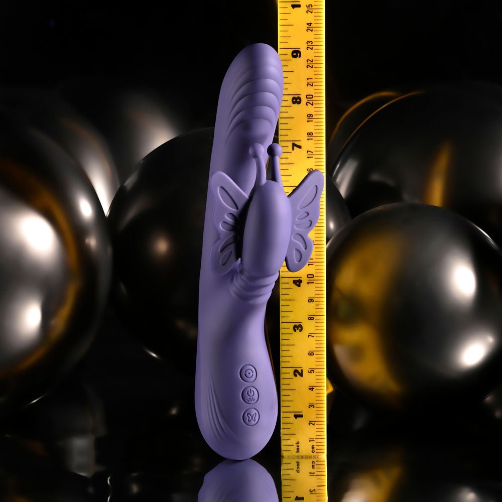 Evolved WINGS OF FRENZY - Purple USB Rechargeable Butterfly Vibrator - Silk and Sin