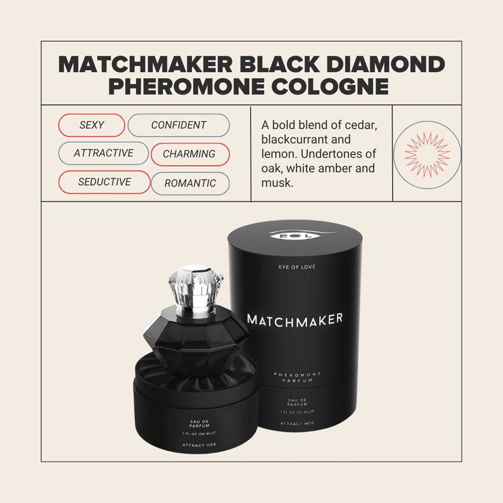 Eye of Love Matchmaker Black Diamond LGTBQ - 30 ml - Pheromone Cologne for Men to attract Men - 30 ml Spray - Silk and Sin