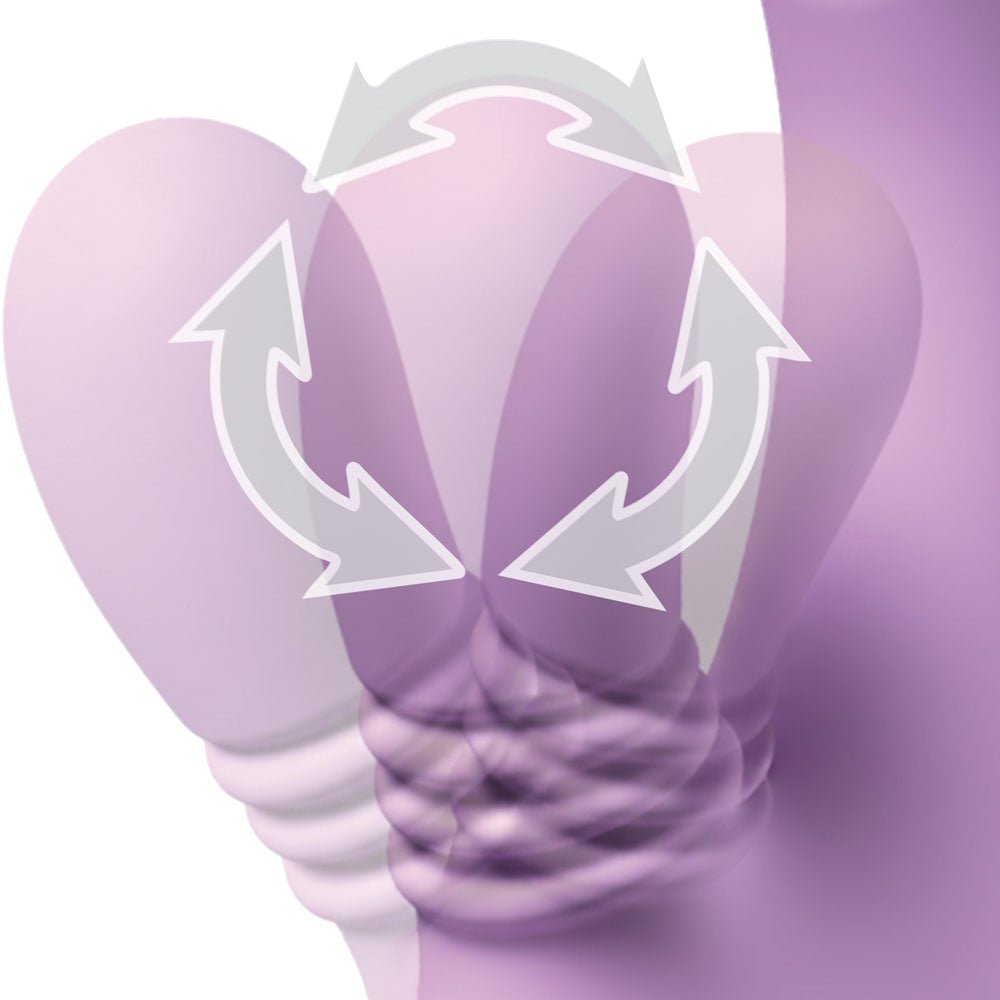 Fantasy For Her intiMotion Flutter Pro - Purple 20.6 cm USB Rechargeable Rabbit Vibrator with Pulsating Tip - Silk and Sin