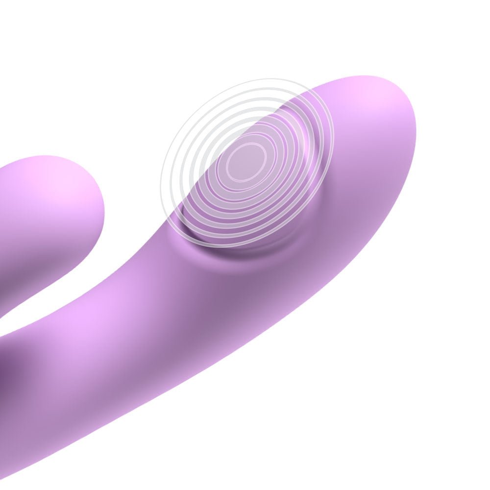 Fantasy For Her intiMotion Flutter Pro - Purple 20.6 cm USB Rechargeable Rabbit Vibrator with Pulsating Tip - Silk and Sin