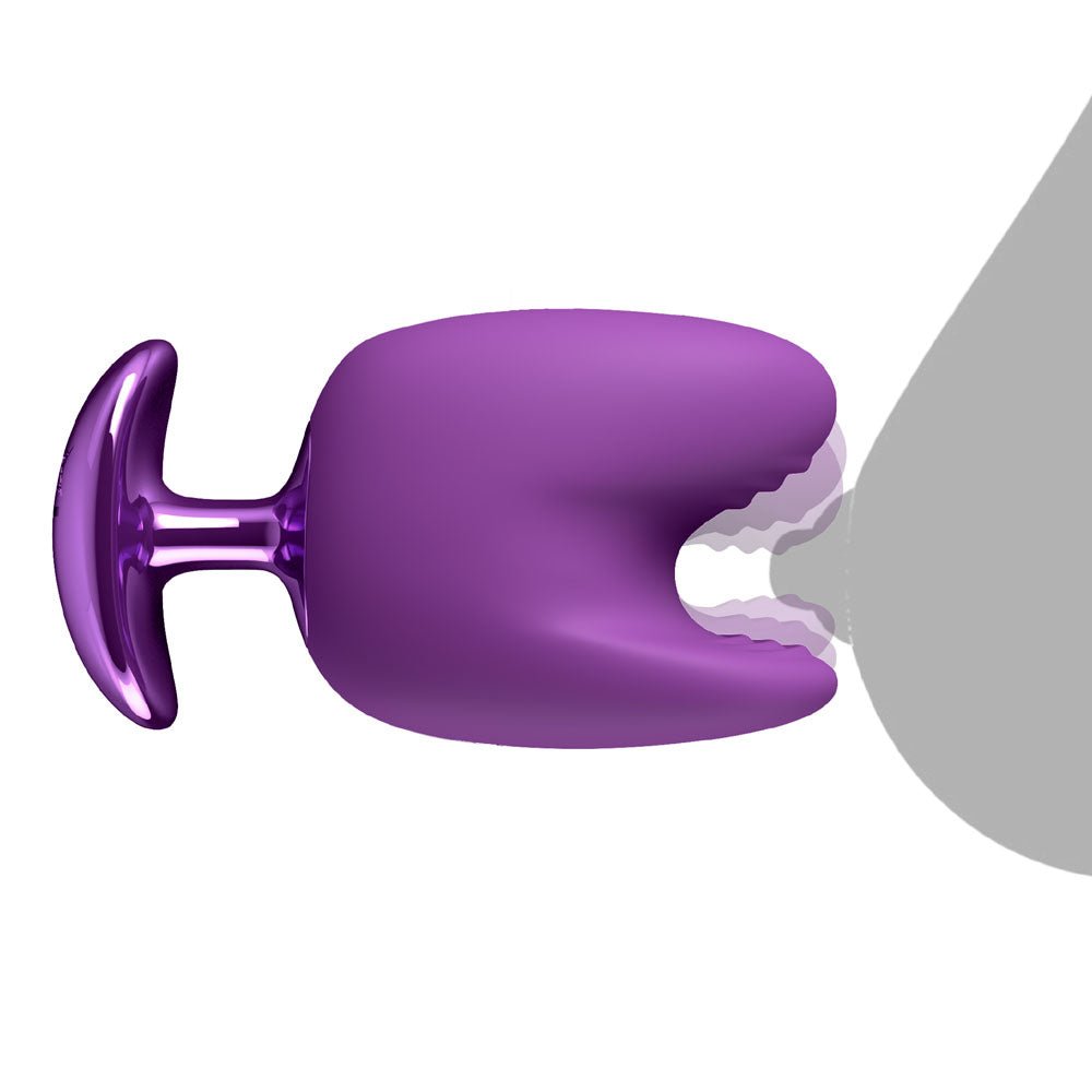 Fantasy For Her Luv Bites - Purple - Purple USB Rechargeable Vibrating & Biting Stimulator - Silk and Sin
