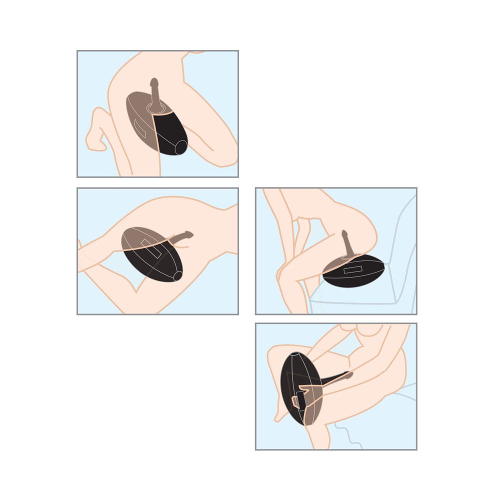 Fetish Fantasy Series Body Dock Inflatable Love Ball - Black Inflatable Cushion with Black 15.2 cm Dildo - silkandsin
