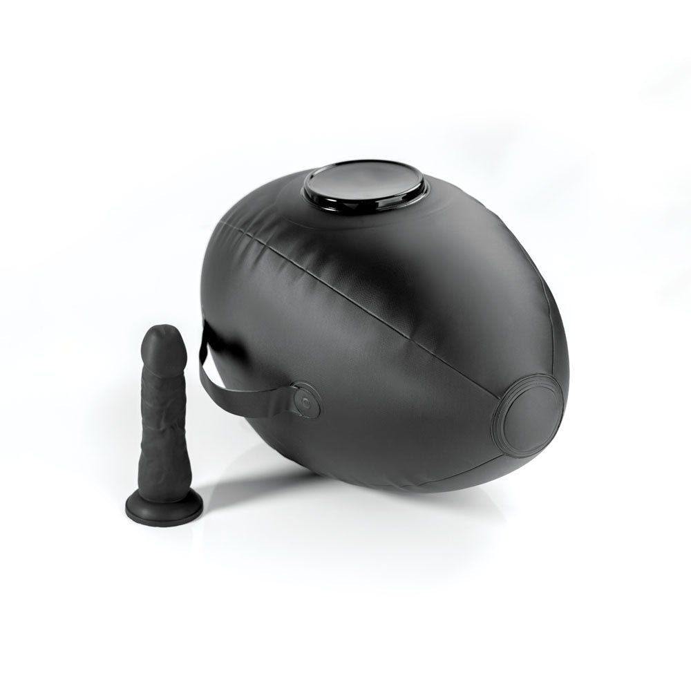 Fetish Fantasy Series Body Dock Inflatable Love Ball - Black Inflatable Cushion with Black 15.2 cm Dildo - silkandsin