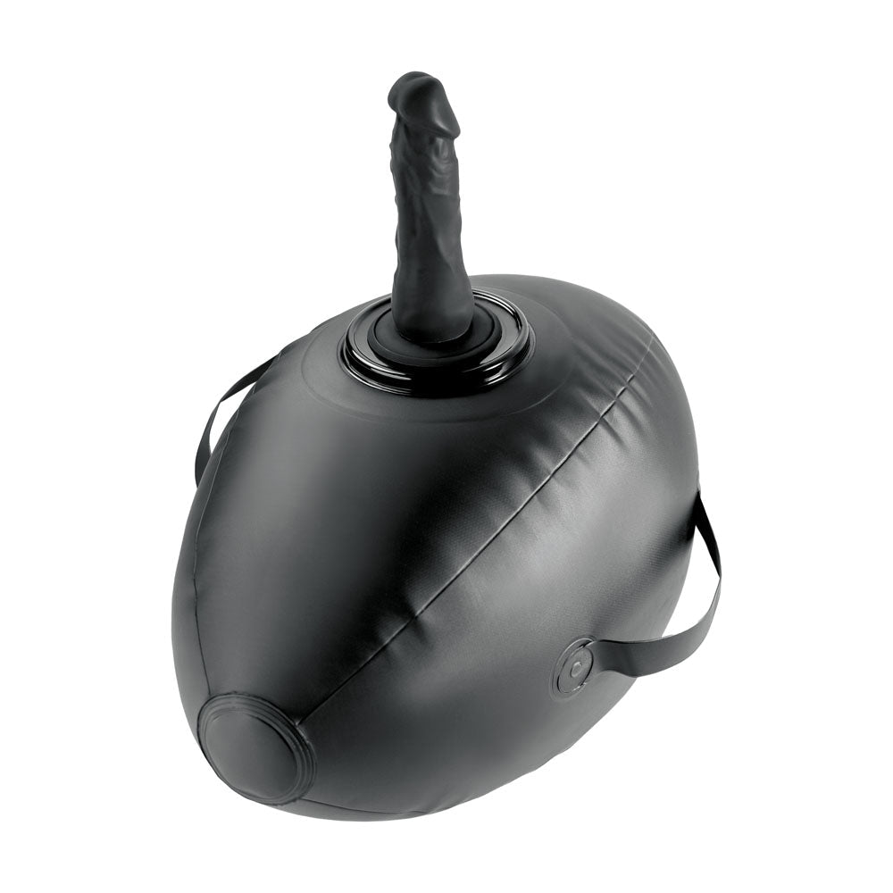 Fetish Fantasy Series Body Dock Inflatable Love Ball - Black Inflatable Cushion with Black 15.2 cm Dildo - silkandsin