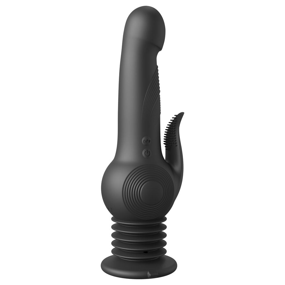Fetish Fantasy Series Pogo Thruster - Black USB Rechargeable 23.5 cm Gyrating Rabbit Vibrator - silkandsin