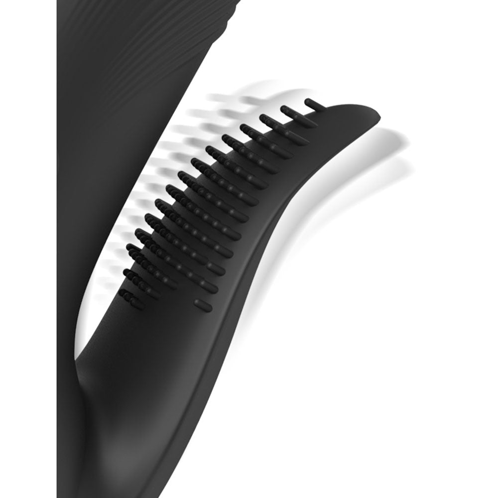 Fetish Fantasy Series Pogo Thruster - Black USB Rechargeable 23.5 cm Gyrating Rabbit Vibrator - silkandsin