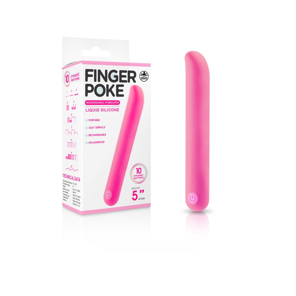 Finger Poke - Pink - Pink 12.7 cm USB Rechargeable Bullet - Silk and Sin