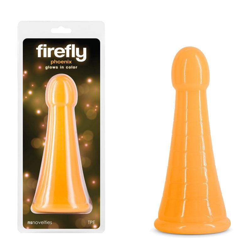 Firefly - Phoenix - Orange - Glow in Dark Orange 19.2 cm Dildo - Silk and Sin
