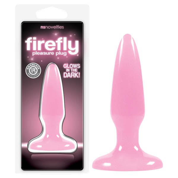 Firefly Pleasure Plug - Glow-in-the-Dark Pink 8.1 cm (3.2'') Mini Butt Plug - Silk and Sin