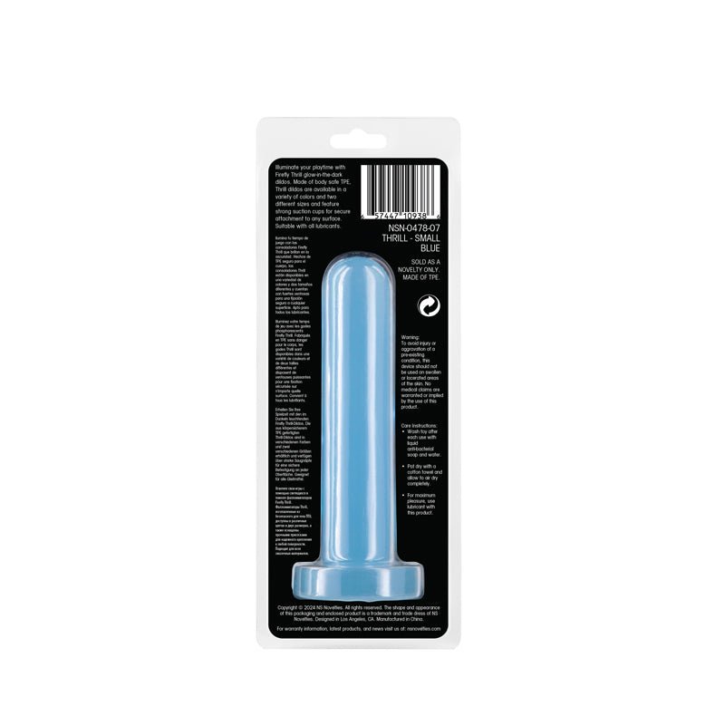 Firefly - Thrill - Blue - Small - Glow in Dark Blue 15.5 cm Small Dildo - Silk and Sin