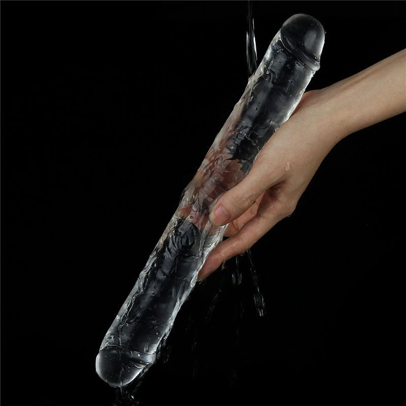 Flawless Clear Double Dildo 12'' - Clear 30 cm Double Dong - Silk and Sin