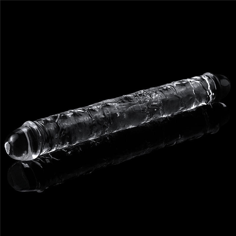 Flawless Clear Double Dildo 12'' - Clear 30 cm Double Dong - Silk and Sin