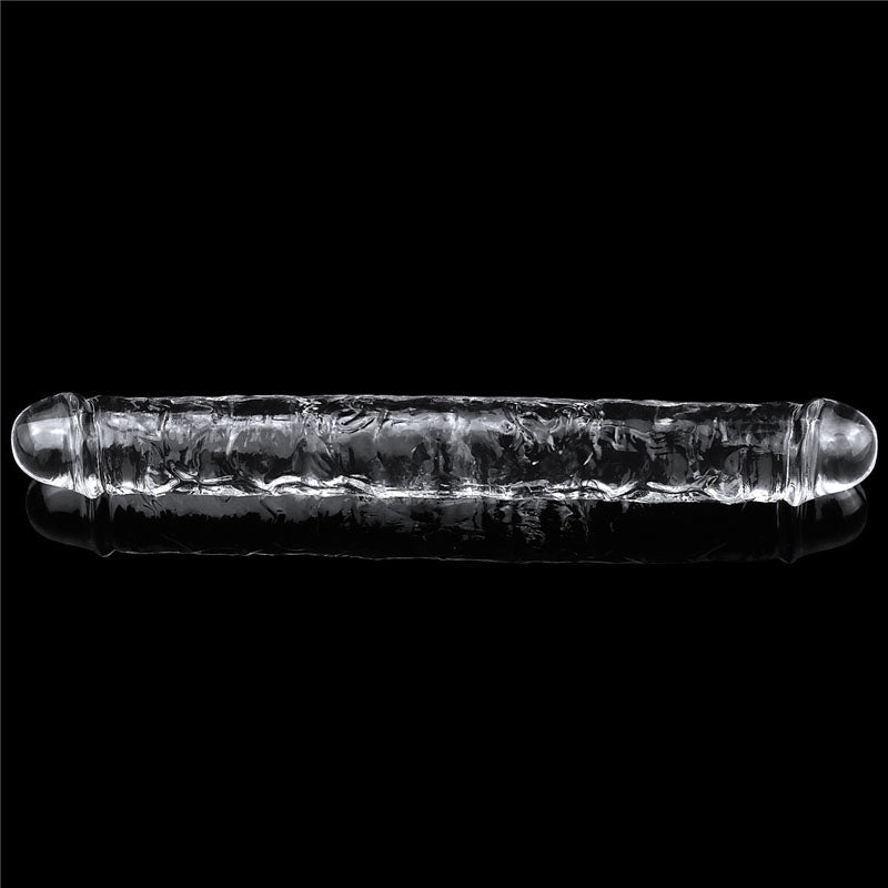 Flawless Clear Double Dildo 12'' - Clear 30 cm Double Dong - Silk and Sin